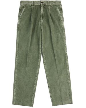 Fay Pleated Corduroy Pants - Green