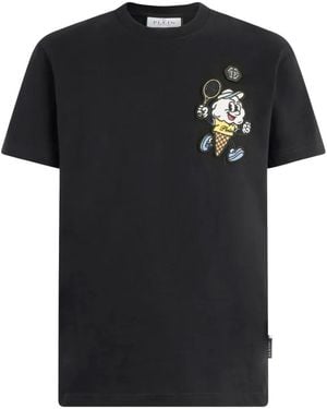 Philipp Plein Round Neck T-Shirt Gelato Monsters - Black