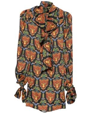 FARM Rio Boho Animal-Pattern Mini Dress - Black