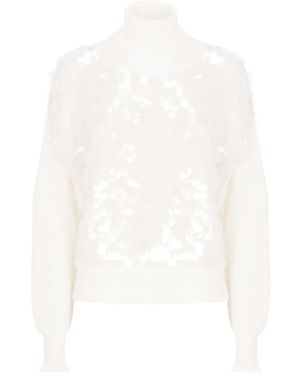 Fabiana Filippi スパンコール タートルネックセーター - ホワイト