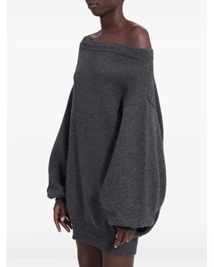 MM6 by Maison Margiela Merino-Wool Knitted Dress - Grey