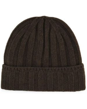 Vanisé Cashmere Beanie Hat - Black