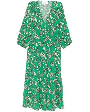 Ba&sh Gestuftes Aferae Kleid mit Blumen-Print - Grün