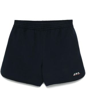 A.P.C. X Asics Logo-Print Shorts - Blue