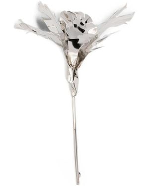 N°21 Floral-Motif Brooch - White