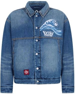 Moose Knuckles X Evisu Graphic-print Cotton Jacket - Blue
