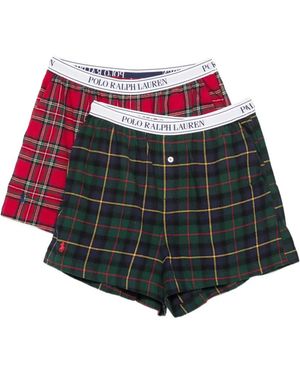 Polo Ralph Lauren Tartan-Print Logo-Waist Boxers (Set Of Two) - Red