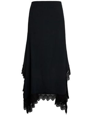 Erdem Cady Lace-Trim Midi Skirt - Black