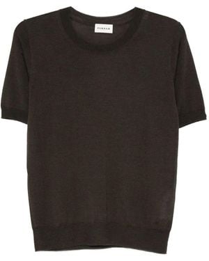 P.A.R.O.S.H. Round-Neck Short-Sleeved Top - Black