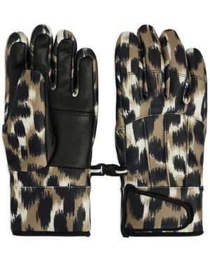 Fusalp Glacier Handschuhe Mit Leoparden-Print - Schwarz