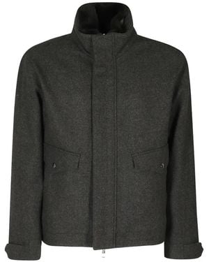 Montecore High-Neck Zip-Up Bomber Jacket - Black