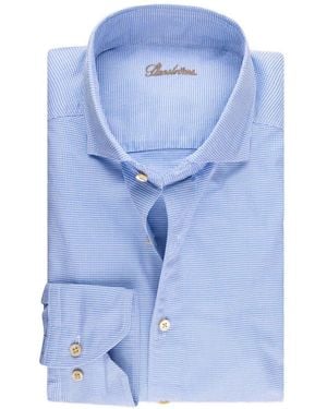 Stenströms Checked Twill Shirt - Blue
