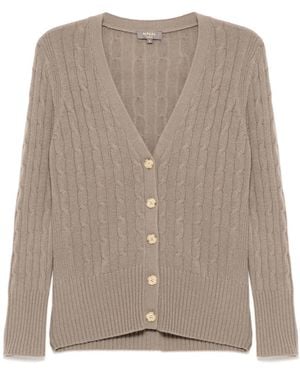 N.Peal Cashmere Cardigan Clara Con Scollo A V - Marrone