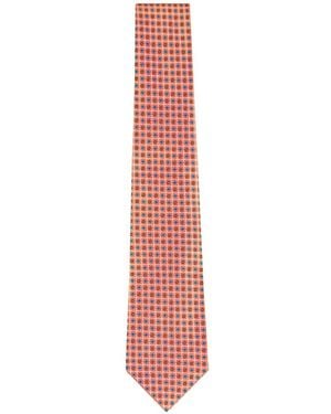 Kiton Geometric-Pattern Tie - White