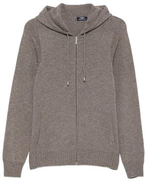 Barba Napoli Zip-Up Hood Cardigan - Grey