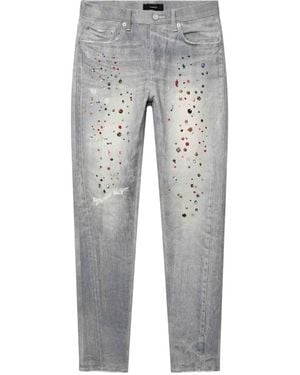 Purple Brand Jewel-Print Skinny Jeans - Grey