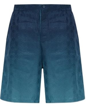 Off-White c/o Virgil Abloh Arrow Monogram Jacquard Bowling Shorts - Blue