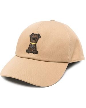 Fendi Dog-Embroidery Baseball Cap - Natural