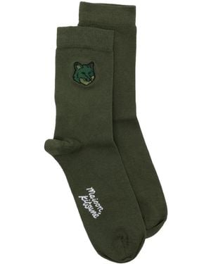 Maison Kitsuné Sokken Met Vossenkop - Groen