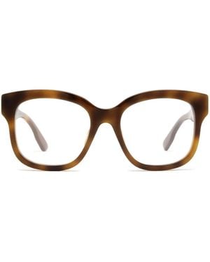 Gucci Brille Mit Oversized-Gestell - Braun