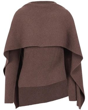 Christian Wijnants Kovira Layered Ribbed Jumper - Brown