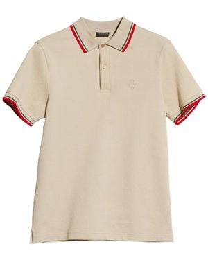 Gucci Cotton Piquet Polo Shirt With Embroidery - Natural