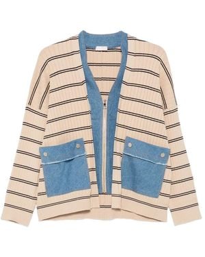 Liu Jo Gestreifter Cardigan - Blau