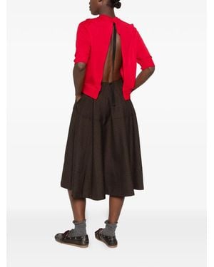 Department 5 Open-Back Short-Sleeve Sweater - Red