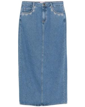 Pennyblack Embroidered-Detail Maxi Skirt - Blue