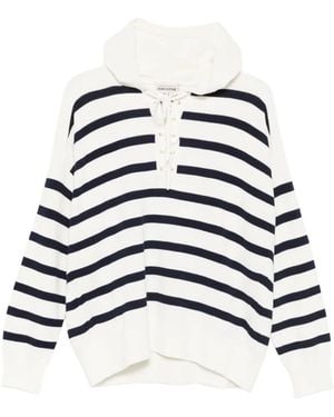 Semicouture Striped Hoodie - White