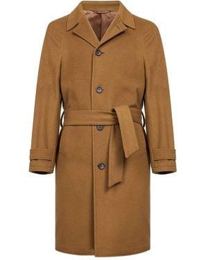 D4.0 Buttoned Raglan Sleeve Coat - Brown