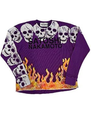 Satoshi Nakamoto Lost Boy Skull-Print Sweatshirt - Blue