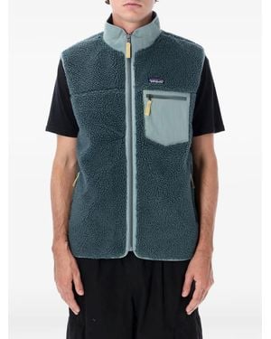 Patagonia Classic Retro-X Fleece Zip-Up Vest - Blue