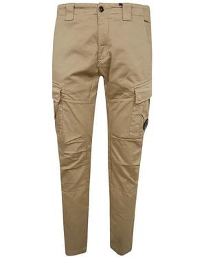 C.P. Company Logo-Label Cargo Trousers - Natural
