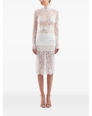 IMROSKA Lace-Panelled Lace-Up Blouse - White