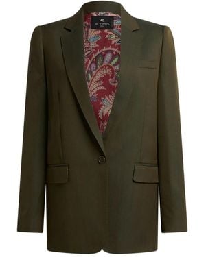Etro Wool-Blend Jacket - Green