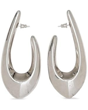 Panconesi Teardrop-Shaped Hoop Earrings - White