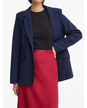 Sandro Ferrone Flap-Pockets Single-Breasted Blazer - Blue