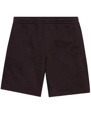 Lacoste Bermudas Con Logo Bordado - Negro