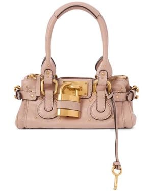Chloé Small Paddington Leather Tote Bag - Pink