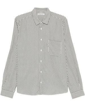 YMC Curtis Striped Chest-Pocket Shirt - Gray