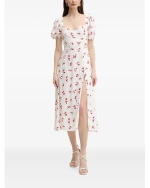 Bardot Abito Midi Gillian A Fiori - Bianco