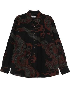 Our Legacy Dragon-print shirt - Schwarz
