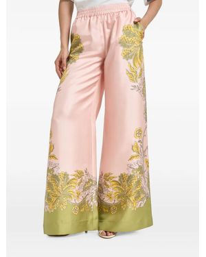 La DoubleJ Floral-Print Palazzo Trousers - Pink