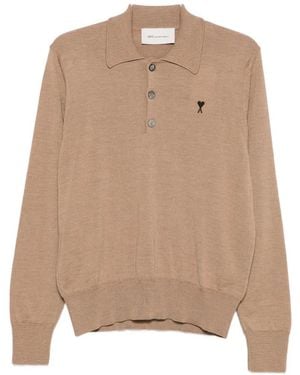 Ami Paris Ami De Coeur Poloshirt - Natur
