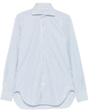 Kiton Striped Long-Sleeved Shirt - White