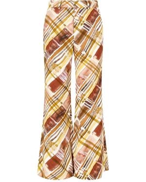 Rosie Assoulin Abstract-Print Pants - Metallic