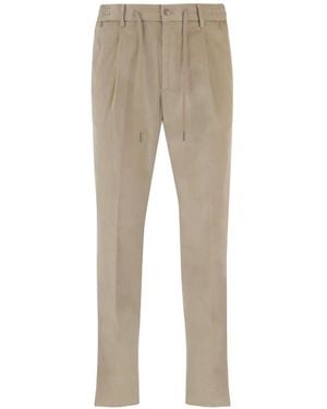 Tagliatore Drawstring Corduroy Trousers - Natural