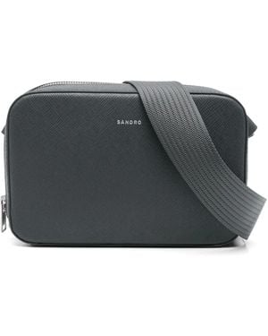 Sandro Small Logo-Detail Messenger Bag - Grey