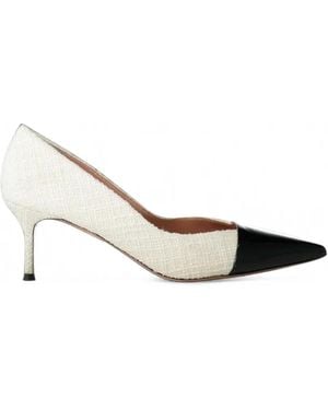 Aquazzura Orbit Contrast-Toe Pumps - White